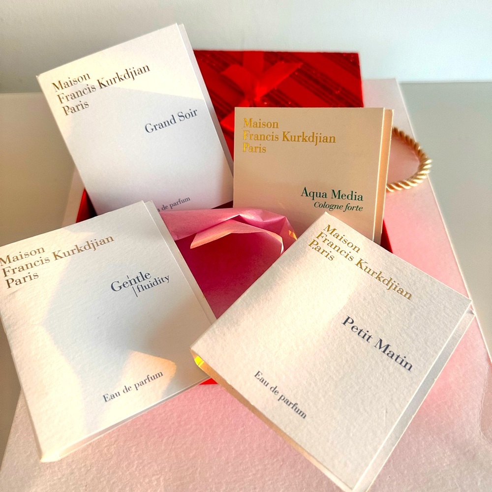 Gift set : Maison Francis Kurkdjian sample set: Grand Soir, Gentle Gold